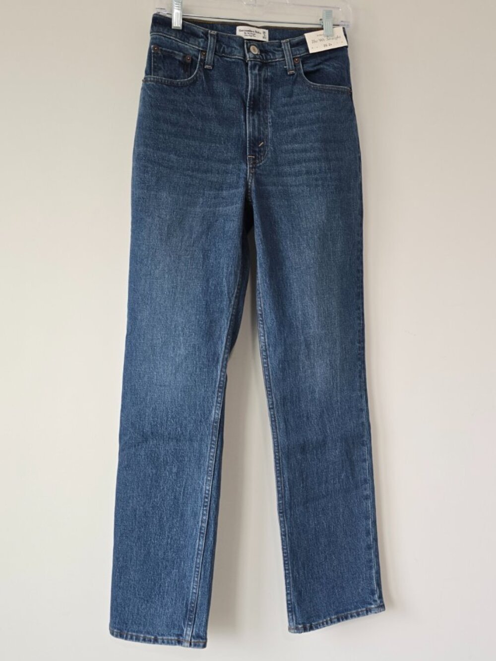 Abercrombie & Fitch 90s Straight Ultra High Rise Jeans Med Wash Size 26 NWT